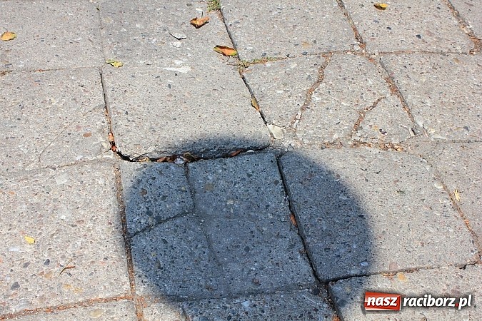 Zdjęcie w galerii na portalu naszraciborz.pl: Chodnik przy parku Moniuszki woła o remont wiadomości z regionu