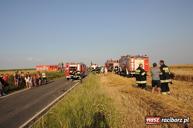 Zdjęcie w galerii na portalu naszraciborz.pl: Pożar w Pietraszynie. Strażacy ratowali zboże wiadomości z regionu