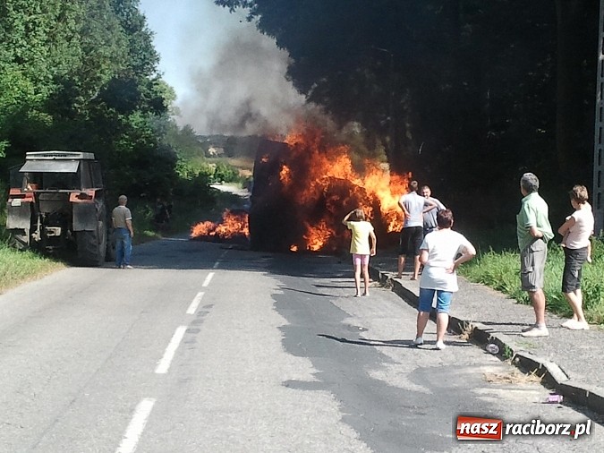 Zdjęcie w galerii na portalu naszraciborz.pl: Pożar przyczep ze słomą w Grzegorzowicach wiadomości z regionu