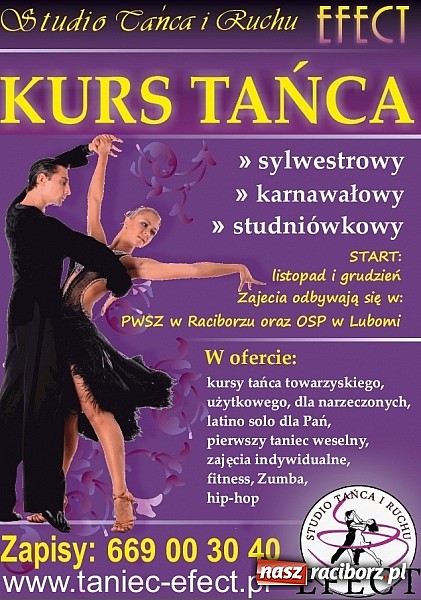 Zdjęcie w galerii na portalu naszraciborz.pl: Sylwestrowe kursy tańca w Raciborzu z EFECTem! wiadomości z regionu