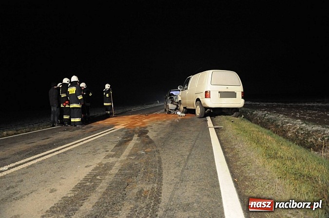 Zdjęcie w galerii na portalu naszraciborz.pl: Czołowe zderzenie pojazdów na trasie Racibórz-Pietrowice Wielkie wiadomości z regionu