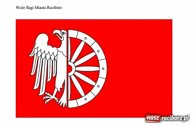 Zdjęcie w galerii na portalu naszraciborz.pl: Herb miasta w nowej stylizacji a do tego flaga wiadomości z regionu