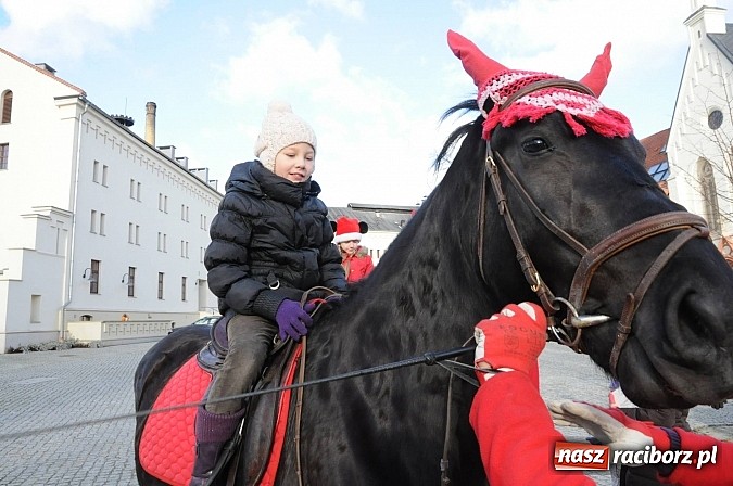 Zdjęcie w galerii na portalu naszraciborz.pl: Starodawnym zwyczajem św. Mikołaj wjechał konno na raciborski zamek wiadomości z regionu