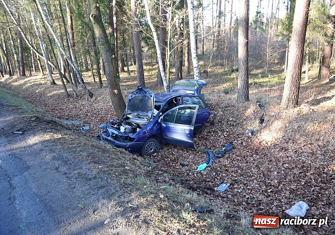 Zdjęcie w galerii na portalu naszraciborz.pl: Wypadek na trasie Kuźnia Raciborska-Ruda Kozielska. Ranny 45-latek wiadomości z regionu