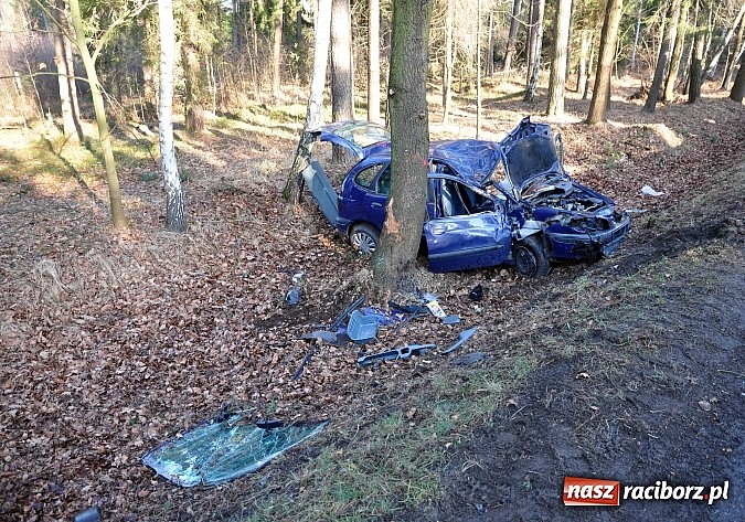 Zdjęcie w galerii na portalu naszraciborz.pl: Wypadek na trasie Kuźnia Raciborska-Ruda Kozielska. Ranny 45-latek wiadomości z regionu