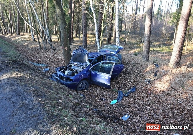 Zdjęcie w galerii na portalu naszraciborz.pl: Wypadek na trasie Kuźnia Raciborska-Ruda Kozielska. Ranny 45-latek wiadomości z regionu