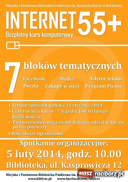 Zdjęcie w galerii na portalu naszraciborz.pl: Bezpłatny kurs komputerowy Internet 55 + wiadomości z regionu