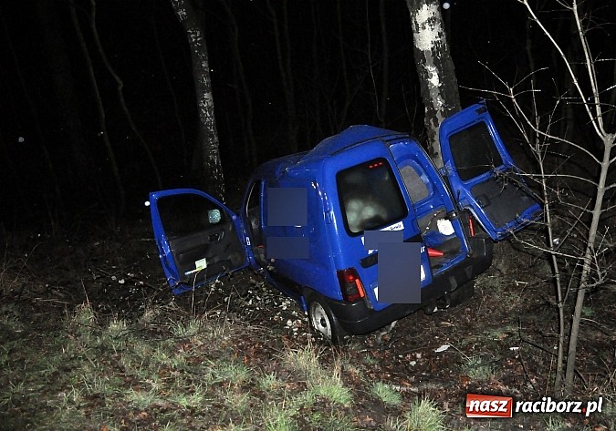 Zdjęcie w galerii na portalu naszraciborz.pl: Kierowca dostawczego citroena uderzył w drzewo na drodze Racibórz-Kornowac wiadomości z regionu