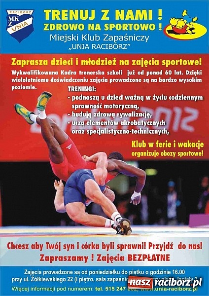 Zdjęcie w galerii na portalu naszraciborz.pl: Zapaśnicza Unia rozpoczęła nabór wiadomości z regionu