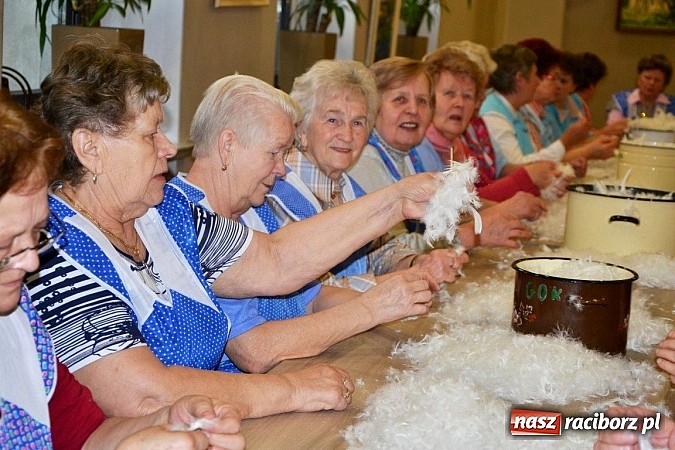 Zdjęcie w galerii na portalu naszraciborz.pl: Gospodynie z Tworkowa szkubały pierze wiadomości z regionu