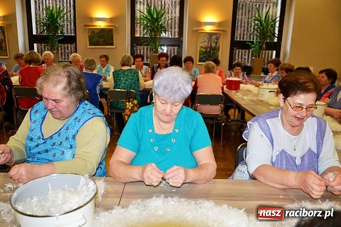 Zdjęcie w galerii na portalu naszraciborz.pl: Gospodynie z Tworkowa szkubały pierze wiadomości z regionu