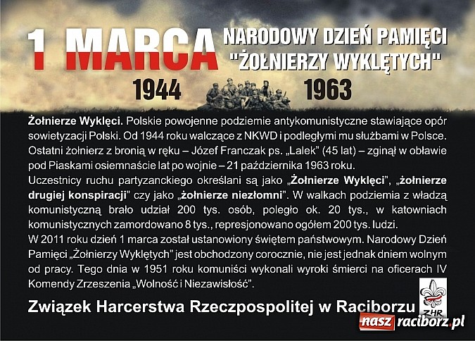 Zdjęcie w galerii na portalu naszraciborz.pl: Racibórz dla Wyklętych - wygraj koszulkę wiadomości z regionu