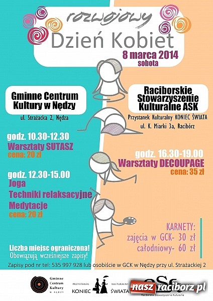 Zdjęcie w galerii na portalu naszraciborz.pl: Spędź Rozwojowy Dzień Kobiet z GCK wiadomości z regionu