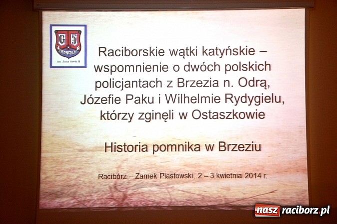 Zdjęcie w galerii na portalu naszraciborz.pl: Echa Katynia – spotkania z historią na zamku rozpoczęte  wiadomości z regionu