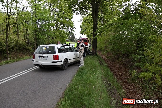 Zdjęcie w galerii na portalu naszraciborz.pl: Audi uderzyło w drzewo. Dwie osoby w szpitalu wiadomości z regionu