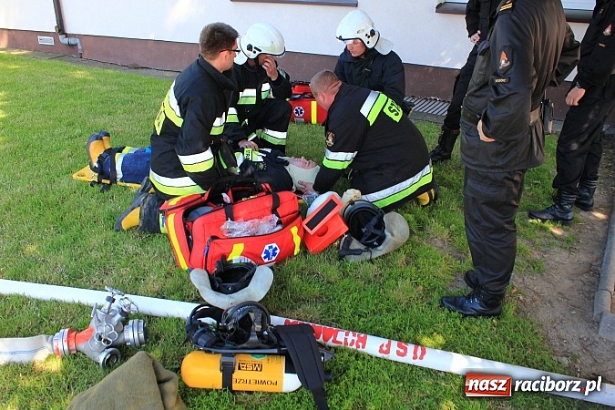 Zdjęcie w galerii na portalu naszraciborz.pl: Gminne ćwiczenia OSP: Pożar w ZSP w Borucinie, poszkodowana nauczycielka wiadomości z regionu