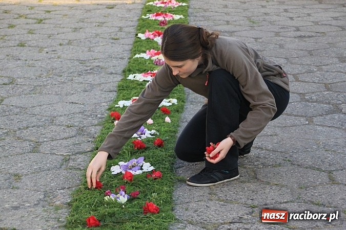 Zdjęcie w galerii na portalu naszraciborz.pl: W Wojnowicach powstały piękne dywany z kwiat&oacute;w wiadomości z regionu