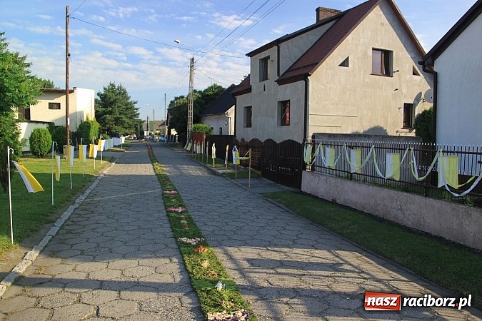 Zdjęcie w galerii na portalu naszraciborz.pl: W Wojnowicach powstały piękne dywany z kwiat&oacute;w wiadomości z regionu