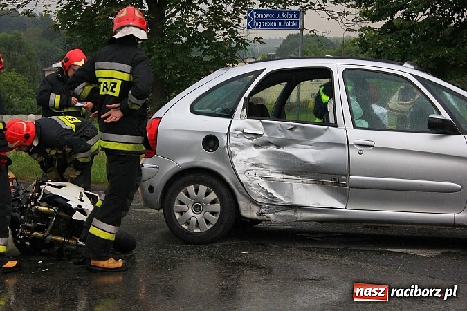 Zdjęcie w galerii na portalu naszraciborz.pl: Wypadek w Rzuchowie! Ranny motocyklista wiadomości z regionu