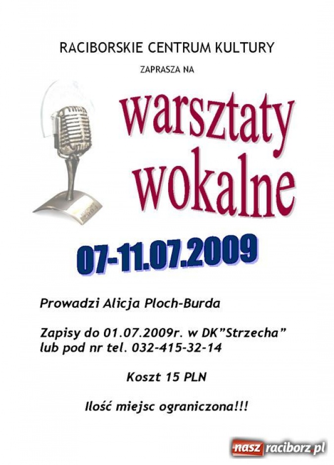 Zdjęcie w galerii na portalu naszraciborz.pl: Warsztaty wokalne wiadomości z regionu