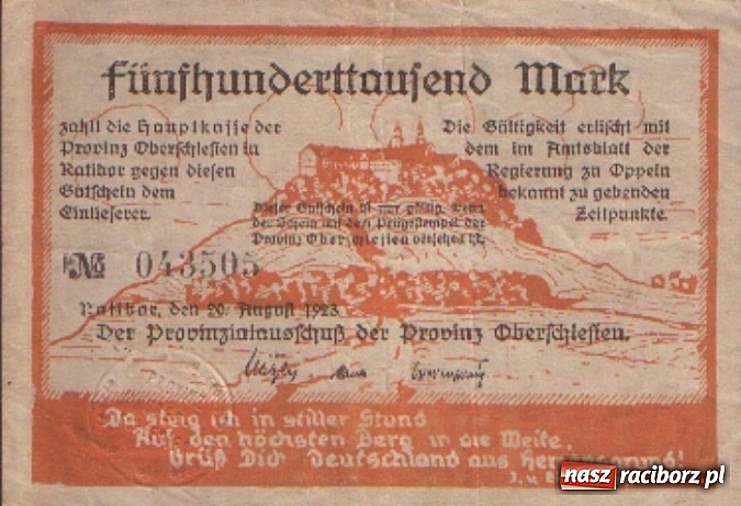 Zdjęcie w galerii na portalu naszraciborz.pl: W latach szalejącej inflacji w Raciborzu emitowano miliardy marek! wiadomości z regionu