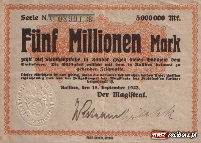 Zdjęcie w galerii na portalu naszraciborz.pl: W latach szalejącej inflacji w Raciborzu emitowano miliardy marek! wiadomości z regionu