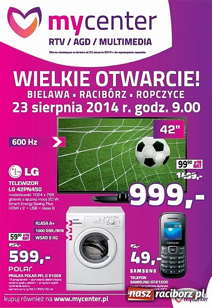 Zdjęcie w galerii na portalu naszraciborz.pl: Wielkie otwarcie sklep&oacute;w My center! wiadomości z regionu