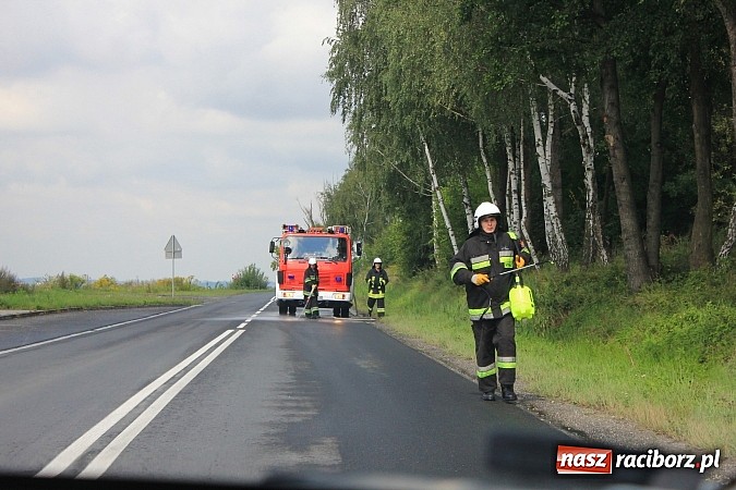 Zdjęcie w galerii na portalu naszraciborz.pl: Trzy zastępy strażaków usuwały plamę na Brzeskiej wiadomości z regionu