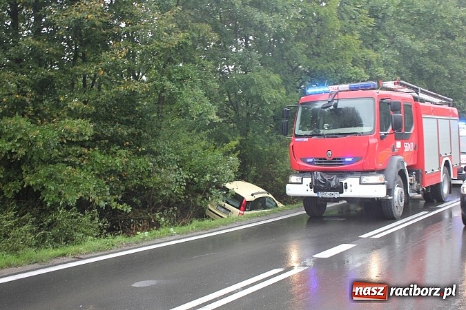 Zdjęcie w galerii na portalu naszraciborz.pl: Fiat wypadł z drogi na Brzeskiej! wiadomości z regionu