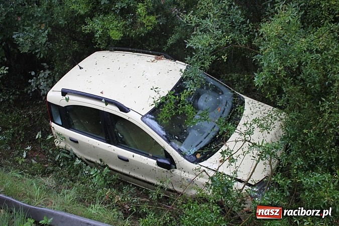 Zdjęcie w galerii na portalu naszraciborz.pl: Fiat wypadł z drogi na Brzeskiej! wiadomości z regionu