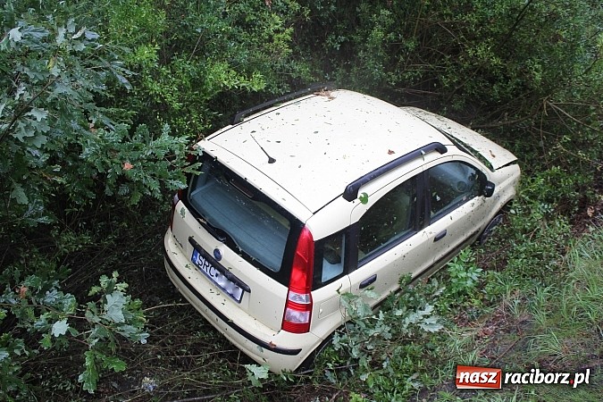 Zdjęcie w galerii na portalu naszraciborz.pl: Fiat wypadł z drogi na Brzeskiej! wiadomości z regionu