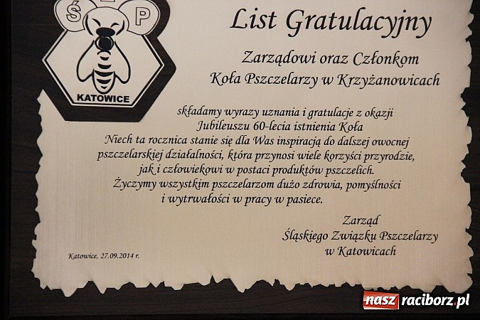 Zdjęcie w galerii na portalu naszraciborz.pl: Koło Pszczelarzy Gminy Krzyżanowice ma już 60 lat! Wielki jubileusz świętowano w Tworkowie wiadomości z regionu