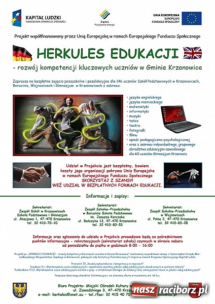 Zdjęcie w galerii na portalu naszraciborz.pl: Uczniowie z gminy Krzanowice mogą rozwijać swoje zdolności wiadomości z regionu