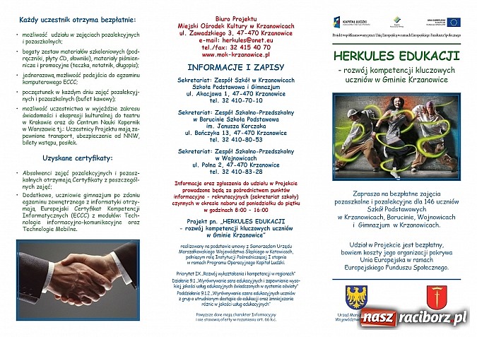 Zdjęcie w galerii na portalu naszraciborz.pl: Uczniowie z gminy Krzanowice mogą rozwijać swoje zdolności wiadomości z regionu