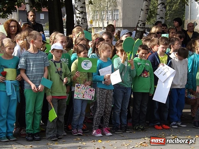 Zdjęcie w galerii na portalu naszraciborz.pl: Zielona flaga powiewa już nad SP 1 w Raciborzu wiadomości z regionu