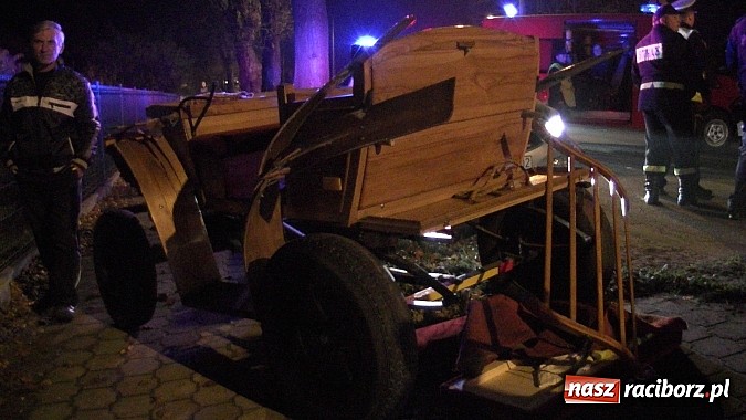 Zdjęcie w galerii na portalu naszraciborz.pl: Trzy osoby ranne w wypadku bryczki w Kuźni Raciborskiej. TIR spłoszył konie! wiadomości z regionu