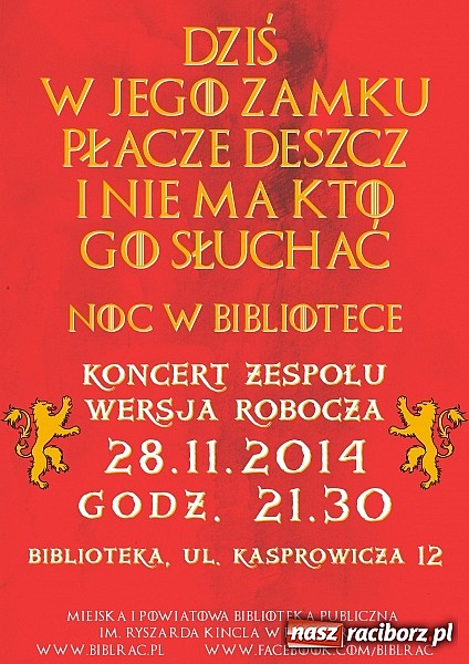 Zdjęcie w galerii na portalu naszraciborz.pl: Noc jest ciemna i pełna strach&oacute;w, a biblioteka czuwa wiadomości z regionu