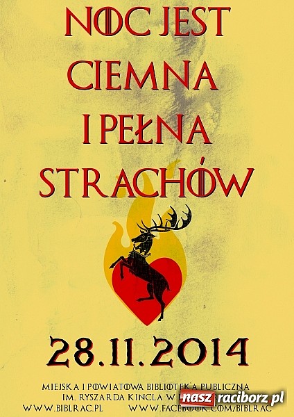 Zdjęcie w galerii na portalu naszraciborz.pl: Noc jest ciemna i pełna strach&oacute;w, a biblioteka czuwa wiadomości z regionu