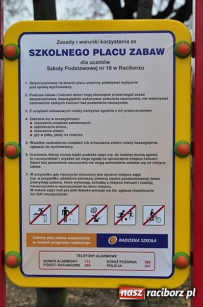 Zdjęcie w galerii na portalu naszraciborz.pl: Nowy plac zabaw przy SP 18 już otwarty wiadomości z regionu