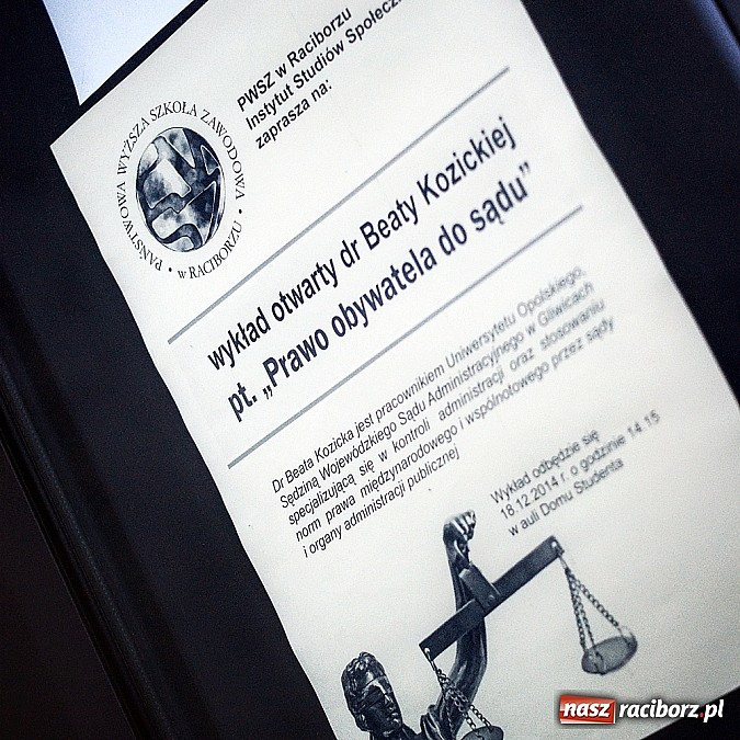 Zdjęcie w galerii na portalu naszraciborz.pl: Korzystajmy ze swoich praw - wykład otwarty dr Beaty Kozickiej wiadomości z regionu