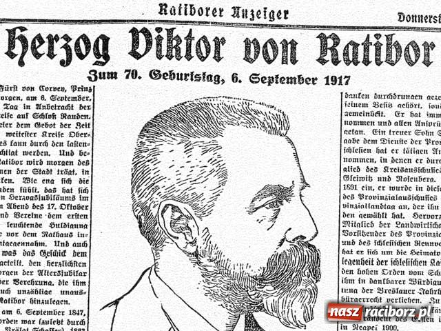 Zdjęcie w galerii na portalu naszraciborz.pl: Huczny jubileusz księcia Viktora II von Ratibor wiadomości z regionu