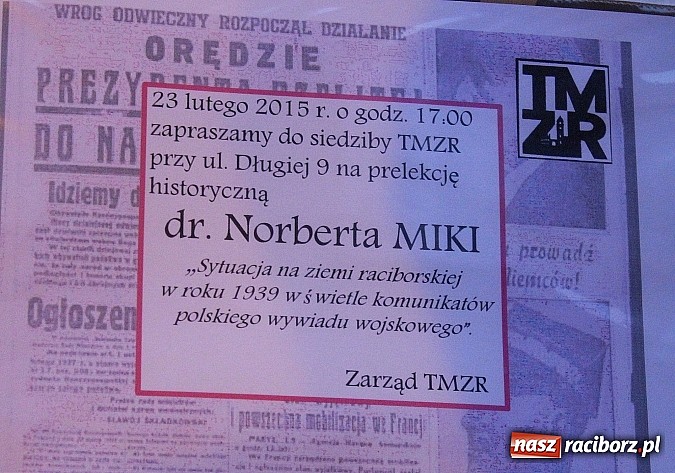 Zdjęcie w galerii na portalu naszraciborz.pl: Prelekcja w TMZR. Racibórz polski czy czechosłowacki?  wiadomości z regionu