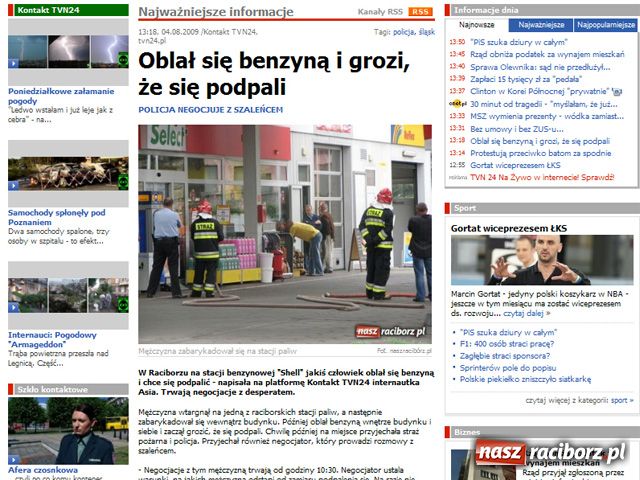 Zdjęcie w galerii na portalu naszraciborz.pl: TVN24.pl zakorkował nasz serwer wiadomości z regionu