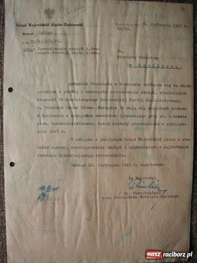 Zdjęcie w galerii na portalu naszraciborz.pl: Tajemnica archiwum Leona Bluma wiadomości z regionu