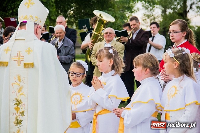 Zdjęcie w galerii na portalu naszraciborz.pl: W Sławikowie biskup poświęcił pomnik ku pamięci ofiar sprzed 125 lat wiadomości z regionu