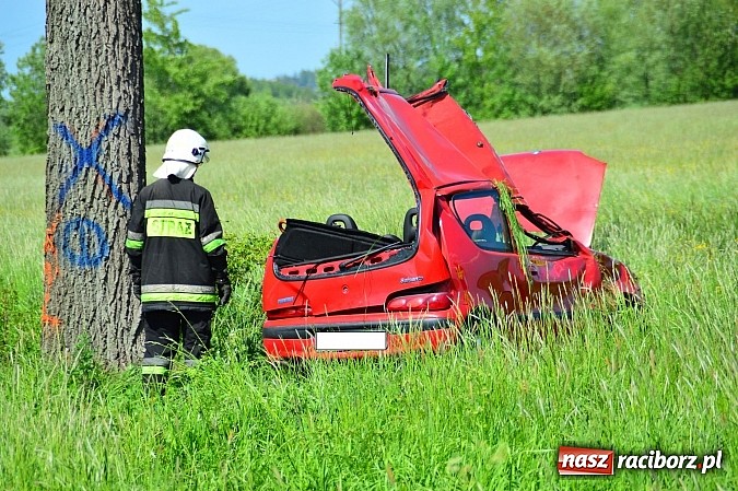 Zdjęcie w galerii na portalu naszraciborz.pl: Wypadek na drodze Ciechowice-Turze. Ciężko ranną kobietę zabrało lotnicze pogotowie ratunkowe wiadomości z regionu