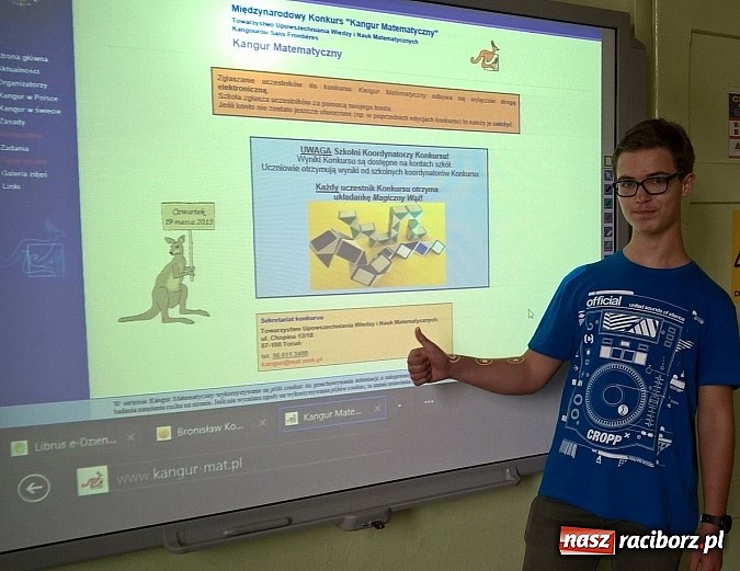 Zdjęcie w galerii na portalu naszraciborz.pl: Maciej Małek laureatem Międzynarodowego Konkursu Kangur Matematyczny 2015 wiadomości z regionu