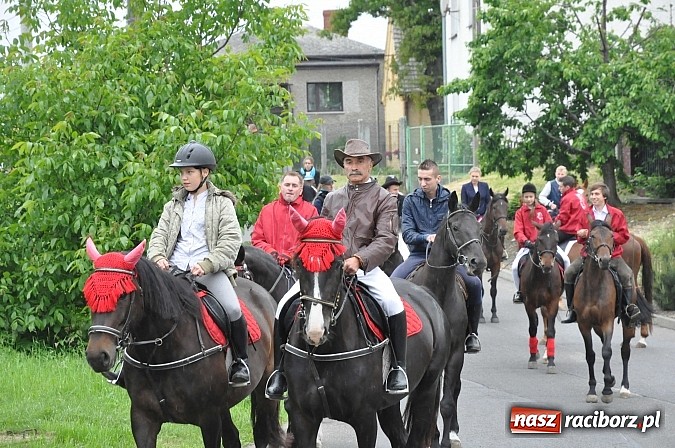 Zdjęcie w galerii na portalu naszraciborz.pl: W Brzeziu jak tradycja każe mimo deszczu poszli w procesji ze św. Urbanem wiadomości z regionu