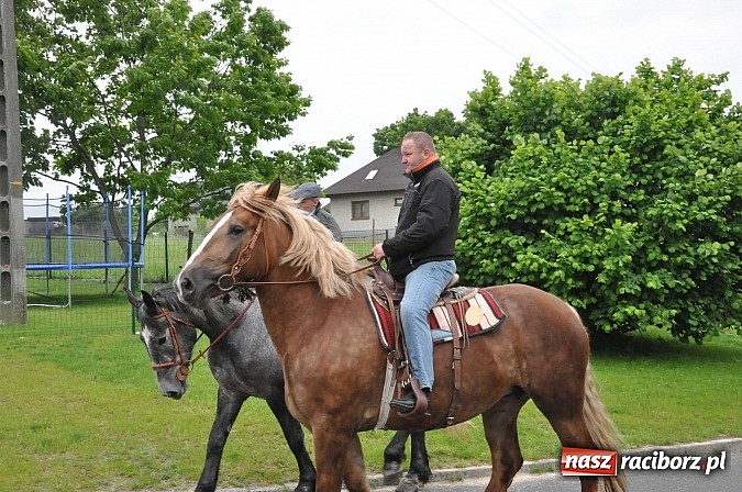 Zdjęcie w galerii na portalu naszraciborz.pl: W Brzeziu jak tradycja każe mimo deszczu poszli w procesji ze św. Urbanem wiadomości z regionu