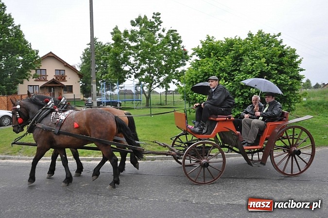 Zdjęcie w galerii na portalu naszraciborz.pl: W Brzeziu jak tradycja każe mimo deszczu poszli w procesji ze św. Urbanem wiadomości z regionu